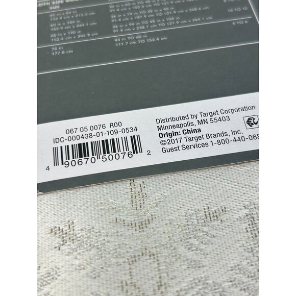 Threshold Oblong Tablecloth Snowflake Holiday Winter Christmas Cream Elegant - Picture 7 of 15